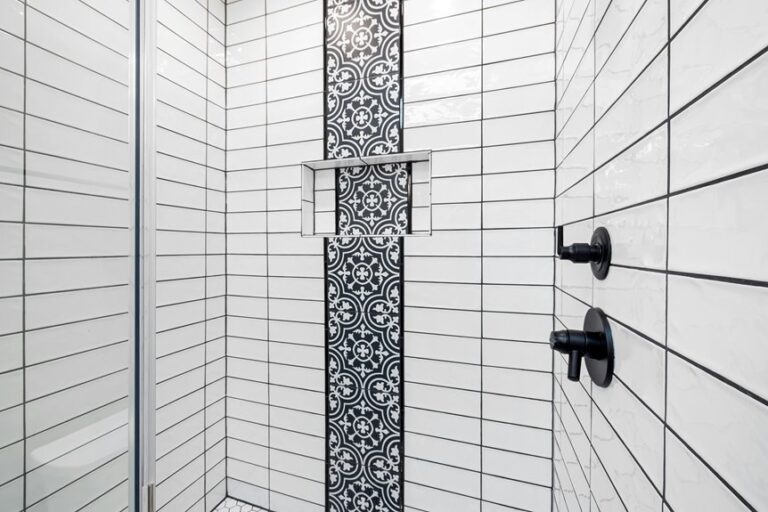 lay tile toward room entrance
