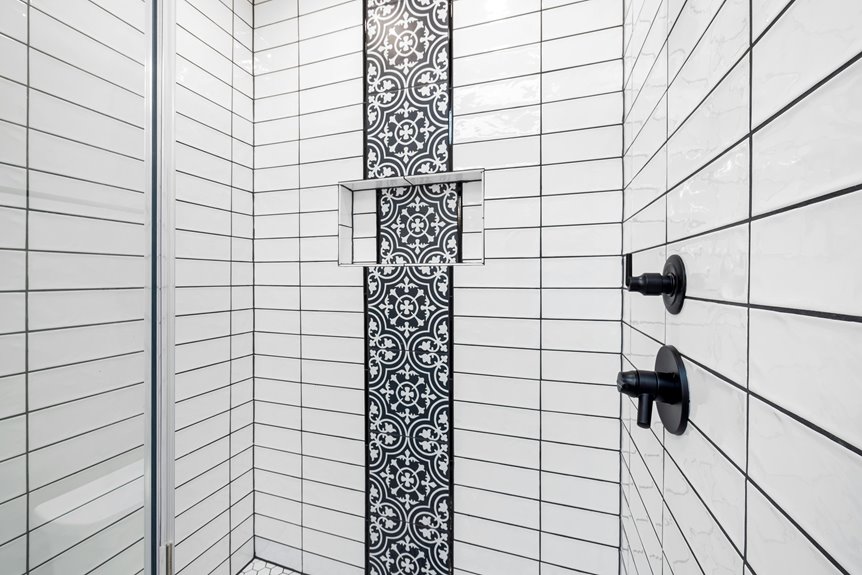 lay tile toward room entrance