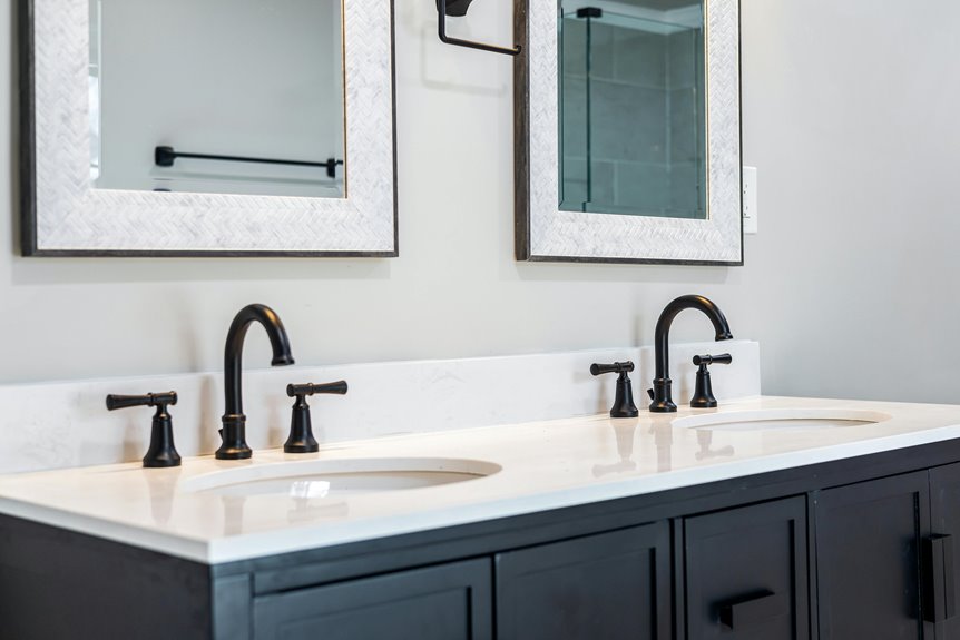 never install uneven vanity